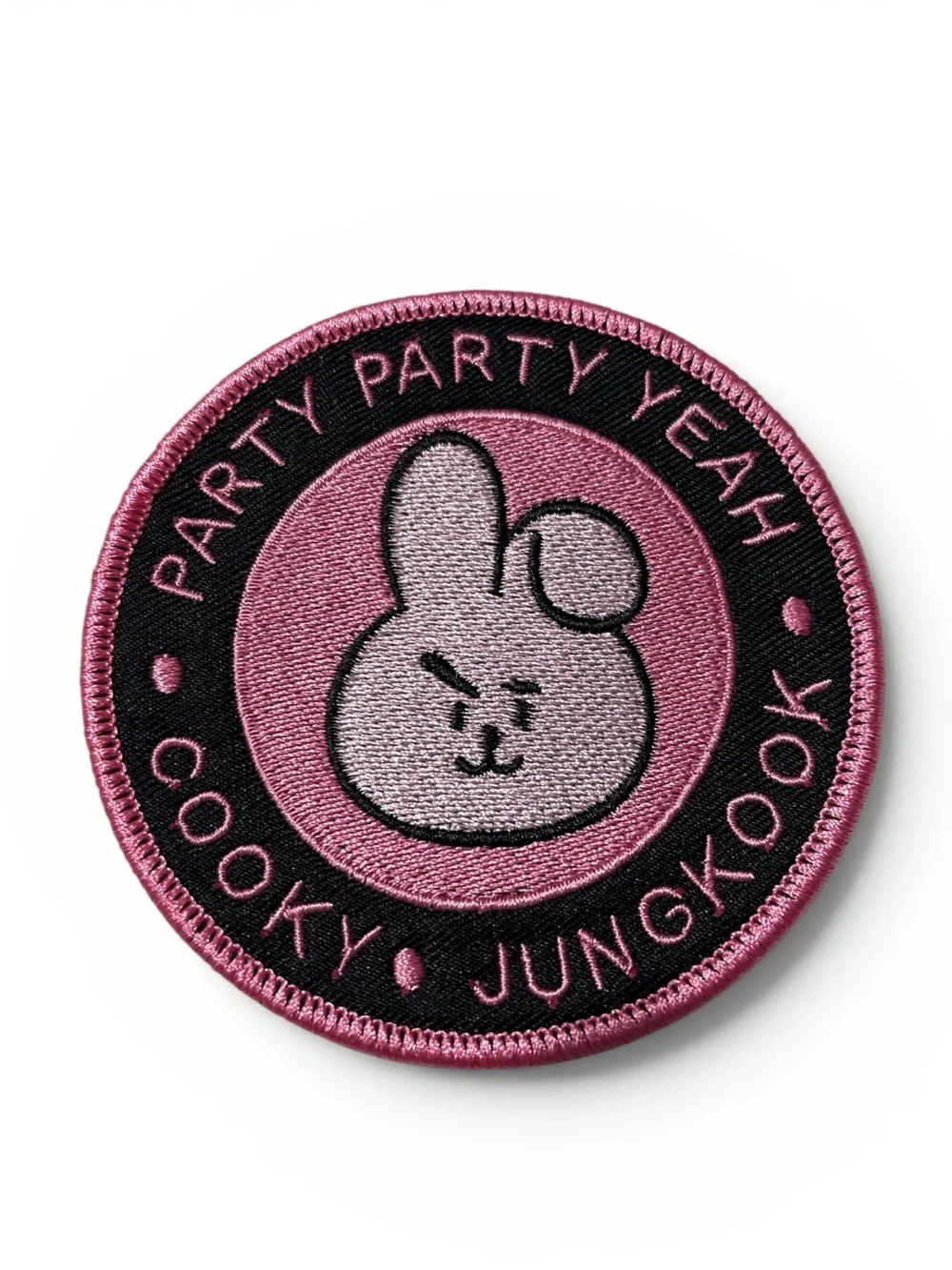 Cooky Jungkook Pink Embroidered Party Patch - Party Party Yeah